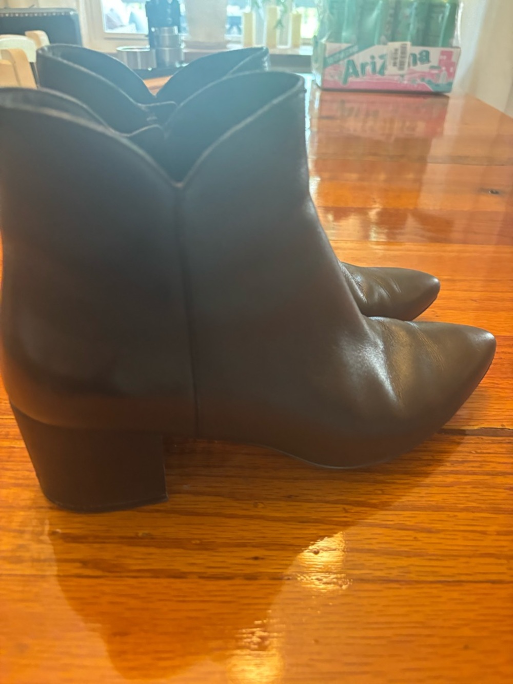 Cole Haan Black Leather Pointed Ankle Booties